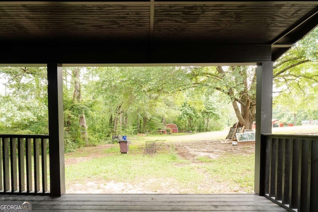 69 N Hearn Rd, Ellenwood, GA 30294 - view of yard with a wooded view