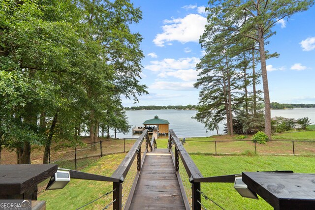 321 Barbara Point Rd, Sparta, GA 31087 - dock with a water view and a gazebo