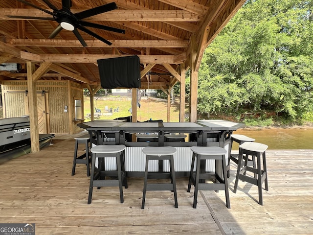 321 Barbara Point Rd, Sparta, GA 31087 - deck featuring a ceiling fan