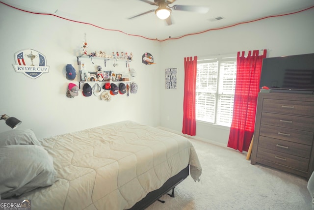 361 Fairway Cir, Monroe, GA 30656 - carpeted bedroom featuring ceiling fan