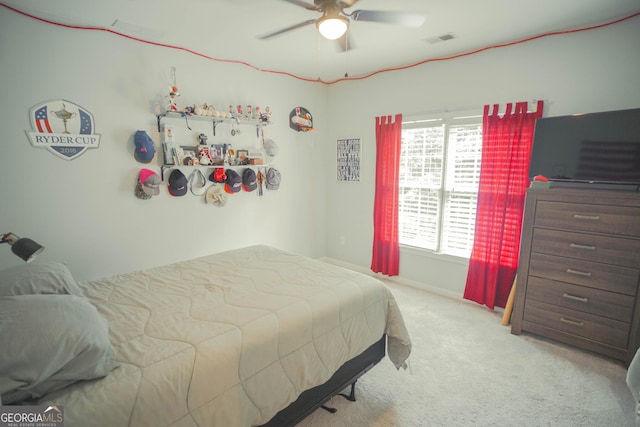 361 Fairway Cir, Monroe, GA 30656 - bedroom with carpet flooring and a ceiling fan