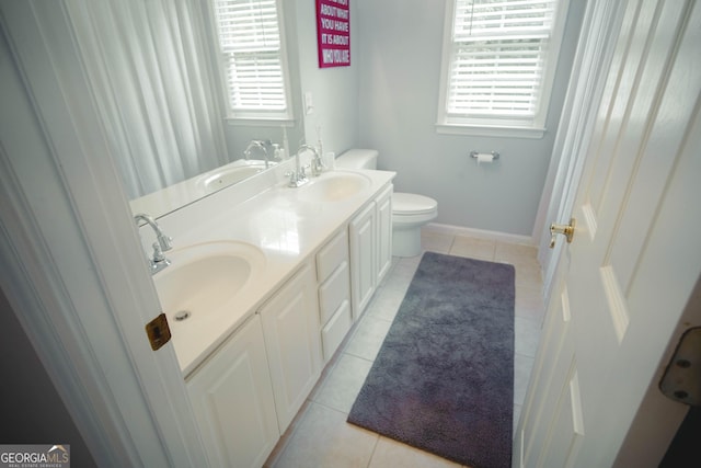 361 Fairway Cir, Monroe, GA 30656 - bathroom featuring tile patterned floors, plenty of natural light, and double vanity
