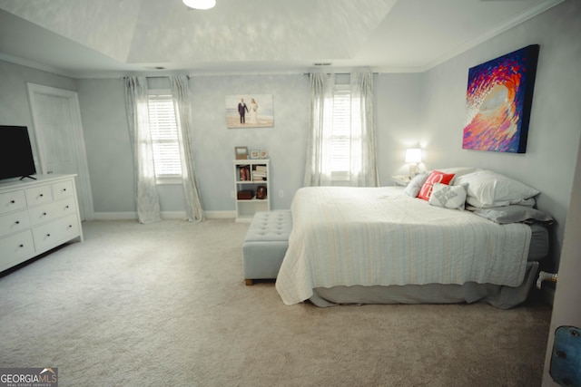 361 Fairway Cir, Monroe, GA 30656 - bedroom with multiple windows, carpet floors, and ornamental molding