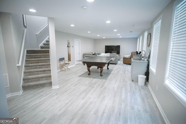 361 Fairway Cir, Monroe, GA 30656 - rec room with light wood-type flooring and recessed lighting