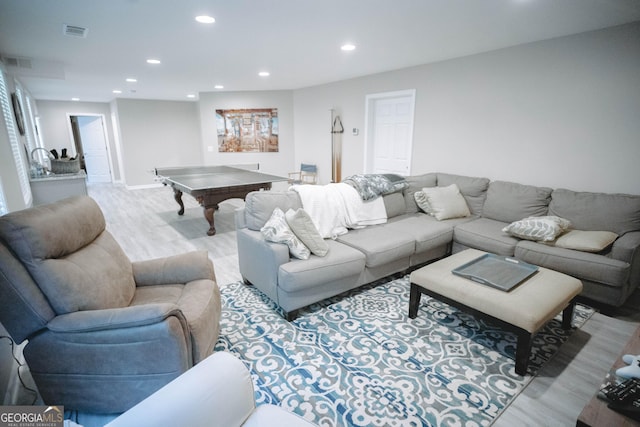 361 Fairway Cir, Monroe, GA 30656 - living area with wood finished floors and recessed lighting