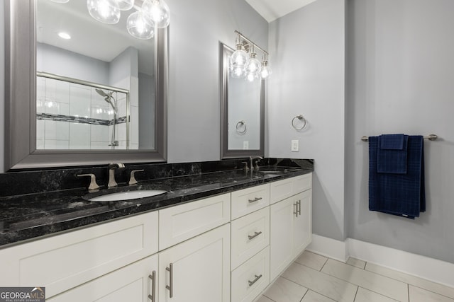1967 Cogar Dr, Decatur, GA 30032 - bathroom with double vanity and tiled shower