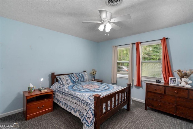 1777 Cedar Shoals Dr Unit 1775, Athens, GA 30605 - bedroom featuring carpet, a textured ceiling, and a ceiling fan