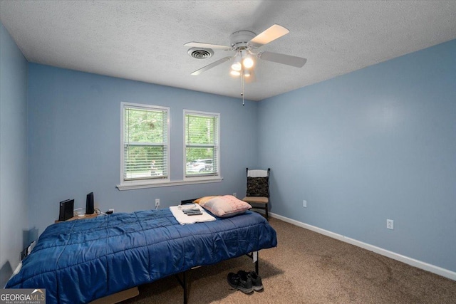 1777 Cedar Shoals Dr Unit 1775, Athens, GA 30605 - carpeted bedroom featuring a textured ceiling and ceiling fan