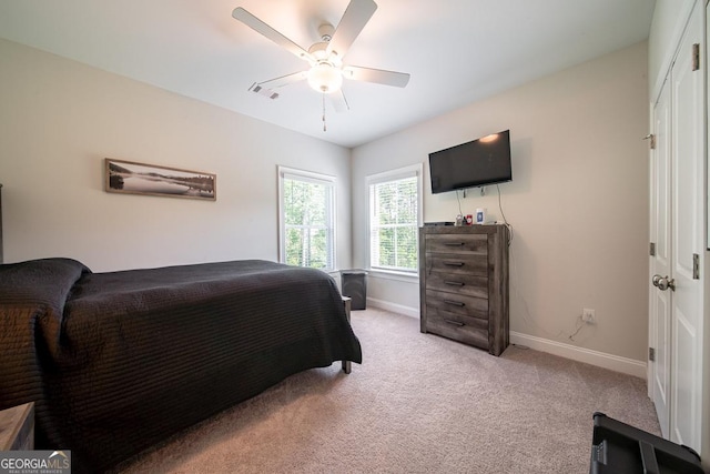 96 Cypress Trl, Fortson, GA 31808 - bedroom featuring light colored carpet and a ceiling fan