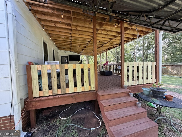 604 Spencer St, Barnesville, GA 30204 - view of wooden deck