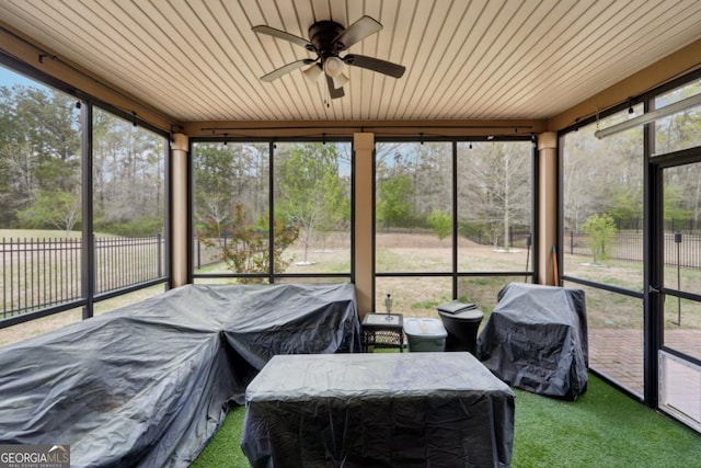 3225 Alhambra Cir, Hampton, GA 30228 - sunroom / solarium featuring ceiling fan