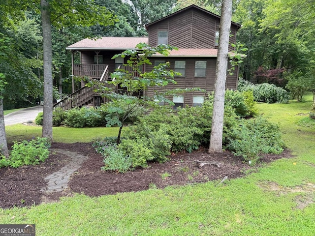 3470 Hill Ln, Acworth, GA 30102 - view of front of home with a front yard and stairway