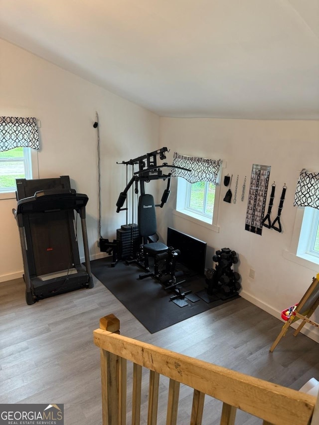 3052 Effingham Hwy, Sylvania, GA 30467 - workout area featuring healthy amount of natural light and wood finished floors