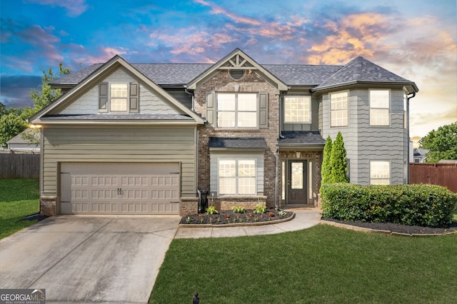 1238 New Liberty Way, Braselton, GA 30517 - view of front facade featuring brick siding, driveway, roof with shingles, and an attached garage