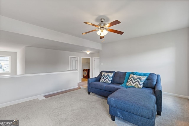 1238 New Liberty Way, Braselton, GA 30517 - carpeted living room with ceiling fan and baseboards