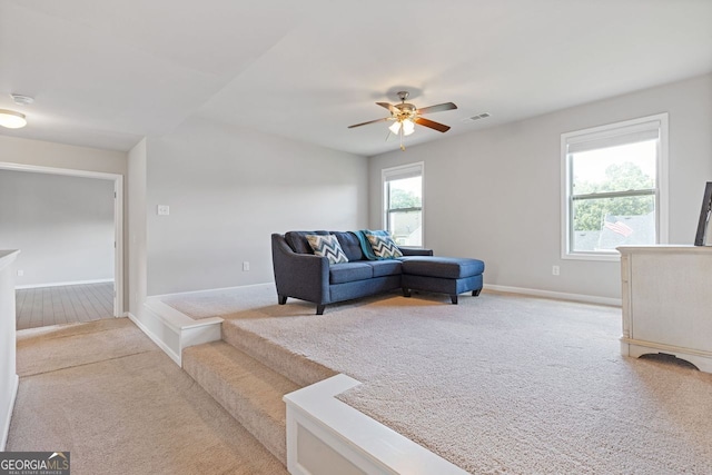 1238 New Liberty Way, Braselton, GA 30517 - living area featuring light carpet and a ceiling fan