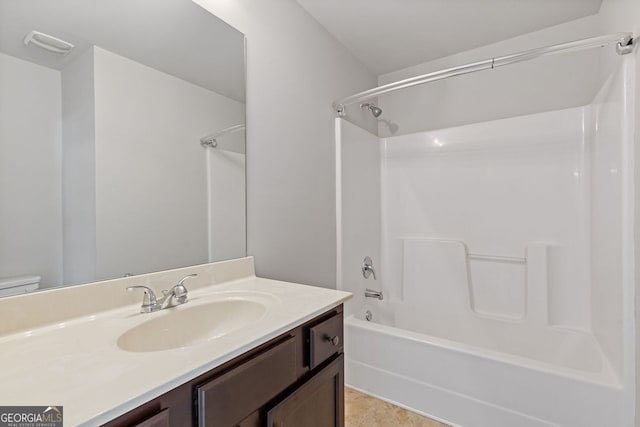 1238 New Liberty Way, Braselton, GA 30517 - full bath featuring washtub / shower combination, vanity, and tile patterned floors