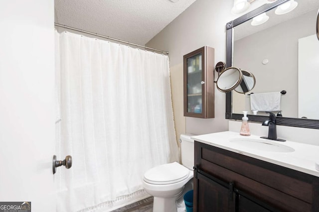 140 Indian Ridge Ct, Waleska, GA 30183 - bathroom featuring vanity, a textured ceiling, and wood finished floors