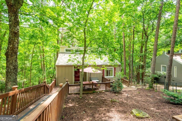 140 Indian Ridge Ct, Waleska, GA 30183 - back of property with a wooden deck