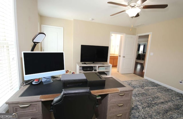 2311 Arnold Palmer Way, Duluth, GA 30096 - carpeted office space with a ceiling fan and baseboards