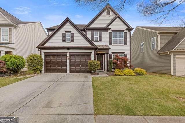 610 Syemore Pass, Canton, GA 30115 - traditional home with concrete driveway, a front yard, and an attached garage