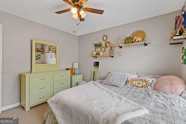 610 Syemore Pass, Canton, GA 30115 - bedroom featuring light carpet and ceiling fan