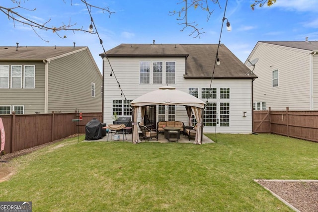 610 Syemore Pass, Canton, GA 30115 - rear view of house with outdoor lounge area, a patio area, a gazebo, and a fenced backyard