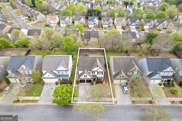 610 Syemore Pass, Canton, GA 30115 - aerial perspective of suburban area featuring property boundaries highlighted