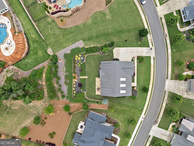 406 Horizon Trl, Canton, GA 30114 - aerial view of property and surrounding area featuring a pool