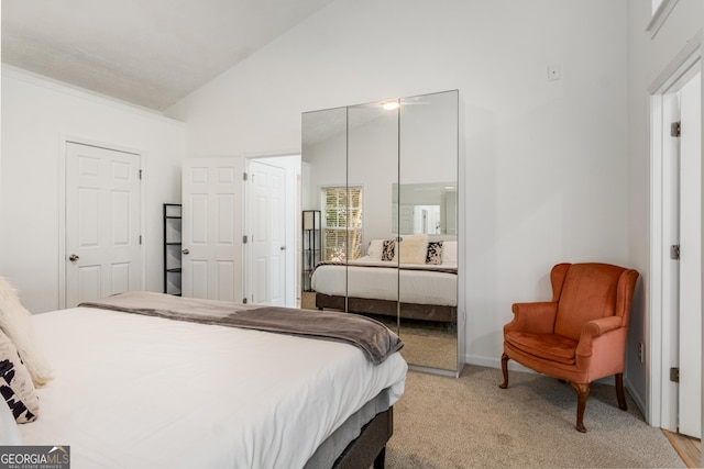 14 Winter Ln, Newnan, GA 30265 - carpeted bedroom featuring high vaulted ceiling