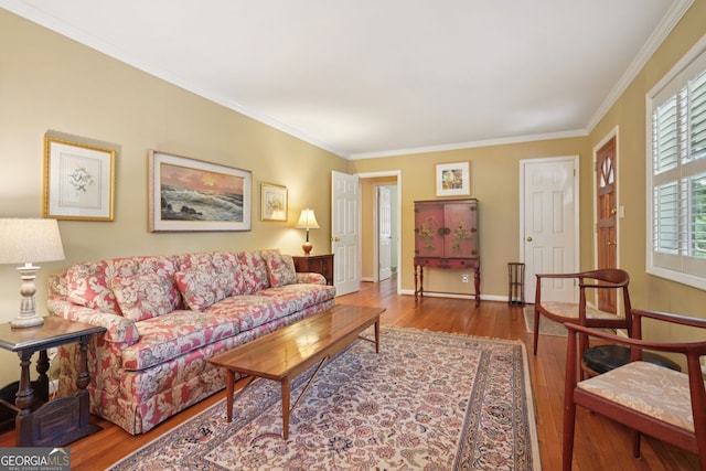2790 Laurel Ridge Dr, Decatur, GA 30033 - living area featuring wood finished floors and crown molding