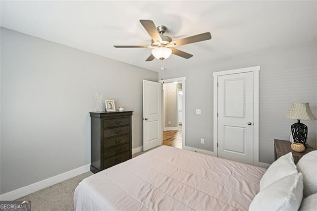 5 Towne Villas Dr, Jasper, GA 30143 - carpeted bedroom with baseboards and a ceiling fan