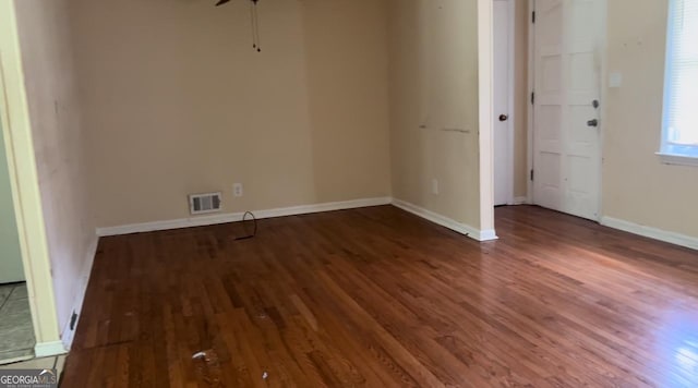 6521 Menlo Way, Rex, GA 30273 - empty room with wood finished floors and a ceiling fan