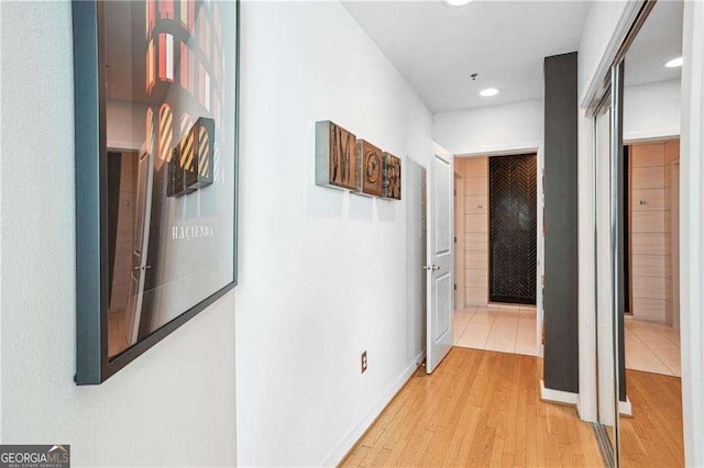 943 Peachtree St NE Unit 902, Atlanta, GA 30309 - corridor with light wood-type flooring and recessed lighting