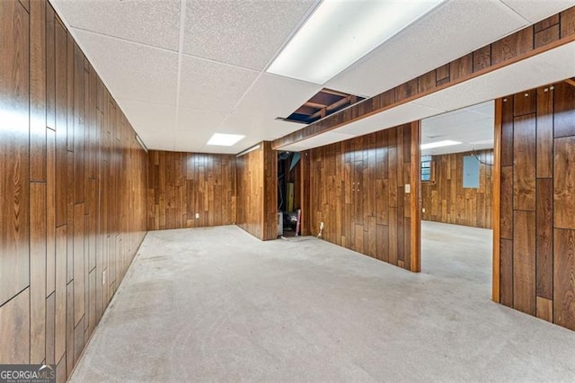 137 Trickum Hills Dr, Woodstock, GA 30188 - finished basement featuring wood walls and carpet flooring