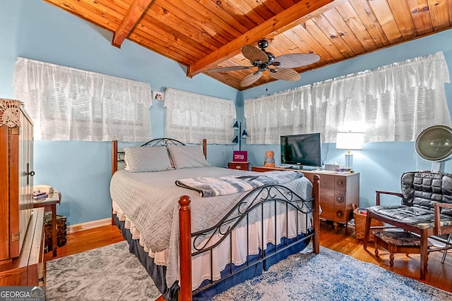 1813 Freeman Rd, Jonesboro, GA 30236 - bedroom with wood finished floors, wood ceiling, and a ceiling fan