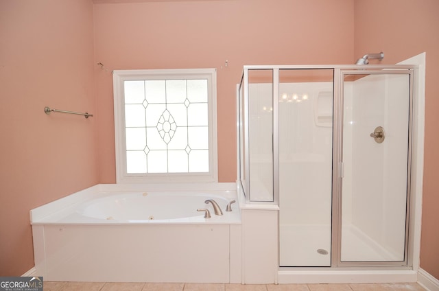 128 Laurel Ridge Dr, Alpharetta, GA 30004 - bathroom with a stall shower and a garden tub
