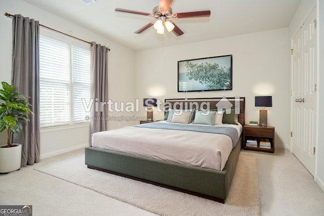 128 Laurel Ridge Dr, Alpharetta, GA 30004 - bedroom with carpet flooring, multiple windows, and ceiling fan