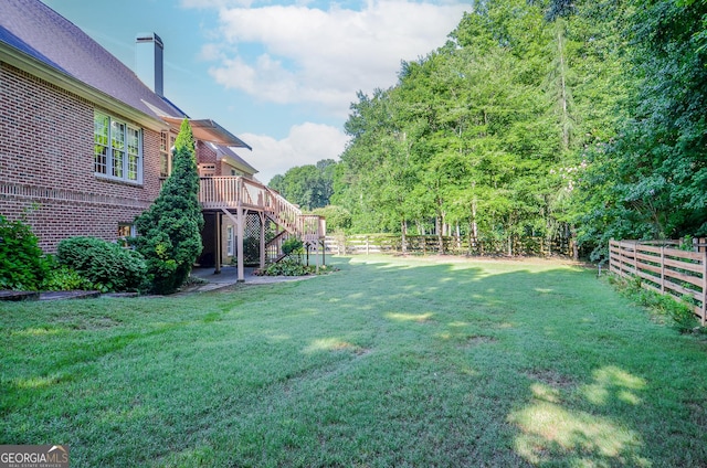 128 Laurel Ridge Dr, Alpharetta, GA 30004 - fenced backyard with stairs and a deck