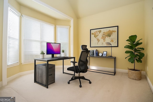 128 Laurel Ridge Dr, Alpharetta, GA 30004 - carpeted office space featuring baseboards and lofted ceiling