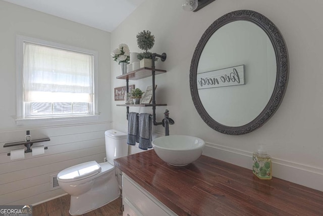 1908 Musket Ct, Stone Mountain, GA 30087 - half bath with wood finished floors and vanity