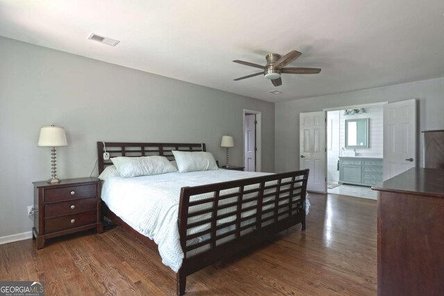 1908 Musket Ct, Stone Mountain, GA 30087 - bedroom featuring wood finished floors and a ceiling fan