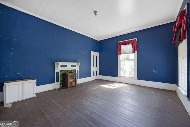 67 Main St, Lumpkin, GA 31815 - unfurnished living room featuring hardwood / wood-style floors and wooden ceiling