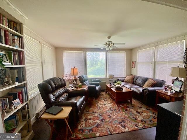 1812 Morgan Cantey Dr, Lanett, AL 36863 - living room with a ceiling fan
