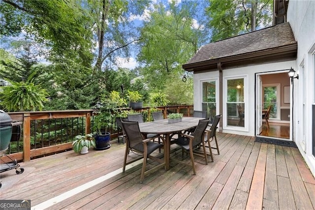 4300 May Apple Dr, Alpharetta, GA 30005 - wooden deck featuring outdoor dining space