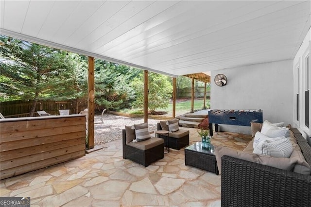 4300 May Apple Dr, Alpharetta, GA 30005 - fenced backyard featuring an outdoor living space and a patio