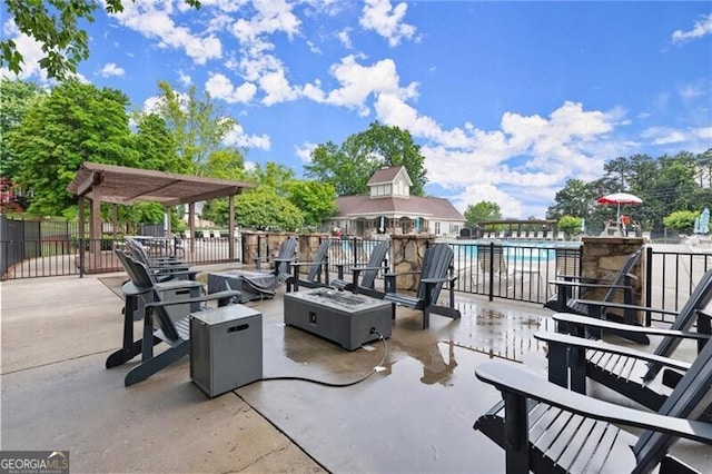 4300 May Apple Dr, Alpharetta, GA 30005 - view of patio featuring an outdoor fire pit