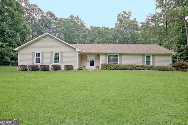 210 Grandchester Way, Fayetteville, GA 30215 - ranch-style home with a front lawn and a shingled roof