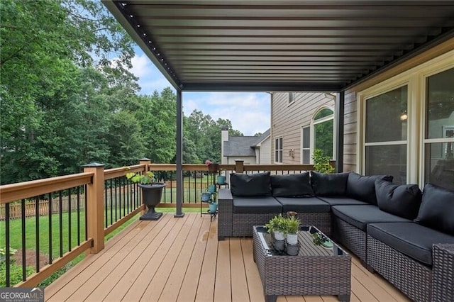 2772 Hillgrove Dr, Dacula, GA 30019 - wooden terrace featuring an outdoor hangout area