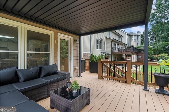 2772 Hillgrove Dr, Dacula, GA 30019 - wooden deck featuring an outdoor living space